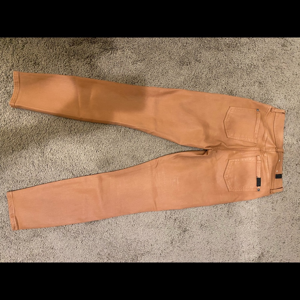 7 for all mankind camel coated jeans size 25 worn once